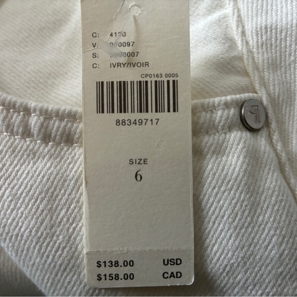 NWT Madi Pilcro Front Split White Denim Skirt - Raw Hem Size 6 - Picture 8 of 10